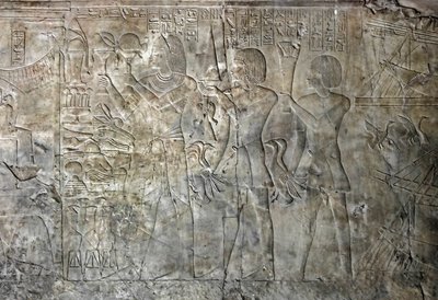Antiquité égyptienne : scènes de la tombe de Kha em Het (Khaemhat) inspecteur des greniers et scribe à la cour d