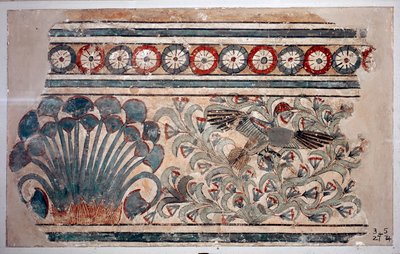 Antiquité égyptienne : fragment de fresque du palais d
