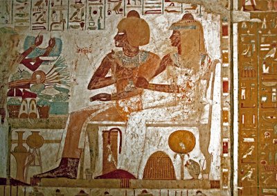 Antiquité égyptienne : peinture décorant la tombe d