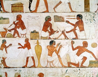 Gravure et polissage de vases en or et en argent, de la tombe de Rekhmire - Egyptian 18th Dynasty