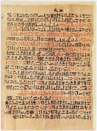 Fragment du papyrus Ebers, Nouvel Empire, vers 1550 av. J.-C. (papyrus) - Egyptian 18th Dynasty