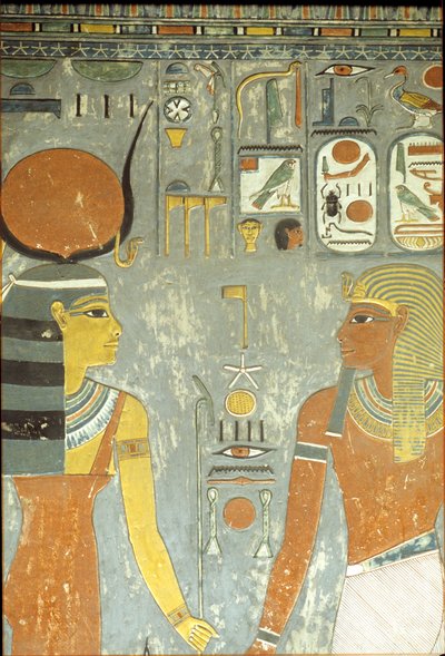 Horemheb et Hathor, de la tombe de Horemheb (c.1323-1295 av. J.-C.) Nouvel Empire - Egyptian 18th Dynasty