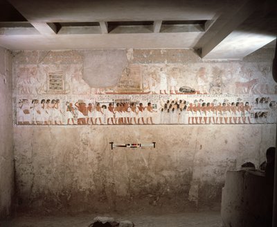Intérieur de la tombe de Ramose, Nouvel Empire, vers 1360 av. J.-C. (peinture murale) - Egyptian 18th Dynasty