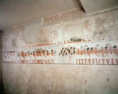 Intérieur de la tombe de Ramose, Nouvel Empire, vers 1360 av. J.-C. (peinture murale) - Egyptian 18th Dynasty