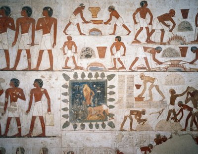 Traitement des métaux et fabrication de briques de boue, fresque, chapelle, Tombe de Rekhmire (TT100), Sheikh Abd el-Qurna, Thèbes (Liste du patrimoine mondial de l