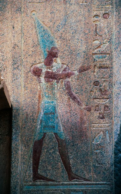 Pharaon avec couronne de Haute-Égypte, temple funéraire d