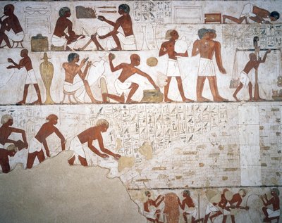 Potiers et ouvriers, fresque, chapelle, Tombe de Rekhmire (TT100), Sheikh Abd el-Qurna, Thèbes (Liste du patrimoine mondial de l