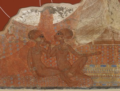 Fresque des princesses, égyptienne, Nouvel Empire, 18ème dynastie, vers 1555-1337 av. J.-C. - Egyptian 18th Dynasty