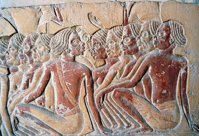 Relief des esclaves nubiens, deuxième cour de la tombe de Horemheb, Nécropole de Saqqara, Memphis (Liste du patrimoine mondial de l