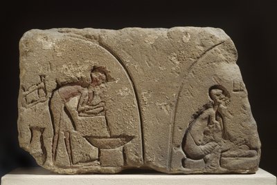 Relief en grès de la préparation d