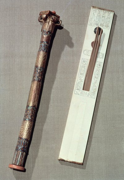 Palette de scribe et étui pour roseaux d