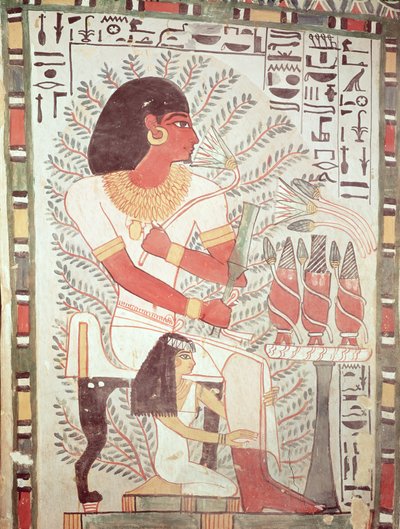 Sennefer assis avec sa femme, Meryt, de la tombe de Sennefer, Nouvel Empire - Egyptian 18th Dynasty