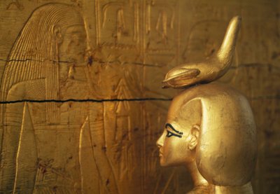 Statue de Selkis ou Serket protégeant le coffre des vases canopes, Trésor de Toutankhamon - Egyptian 18th Dynasty