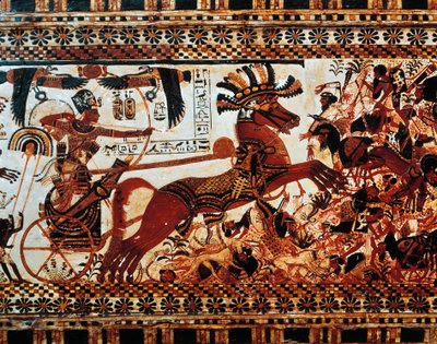 La boîte de chasse (détail) - Egyptian 18th Dynasty