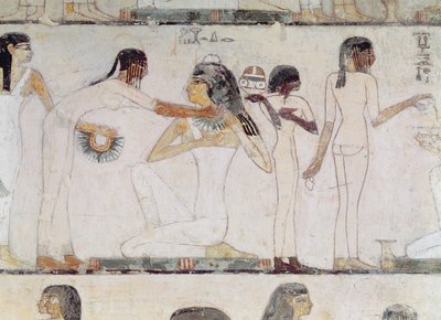 La toilette des femmes nobles, de la tombe de Rekhmire, vizir de Thoutmôsis III et Amenhotep II, Nouvel Empire - Egyptian 18th Dynasty