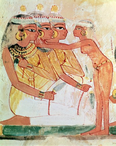 La Toilette des femmes, de la tombe de Nakht, Nouvel Empire, vers 1400 av. J.-C. - Egyptian 18th Dynasty