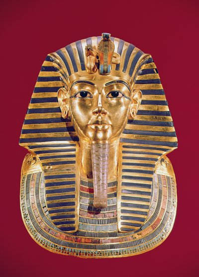 Le masque funéraire de Toutânkhamon (c.1370-1352 av. J.-C.) c.1336-1327 av. J.-C., Nouvel Empire (or incrusté de pierres semi-précieuses) - Egyptian 18th Dynasty