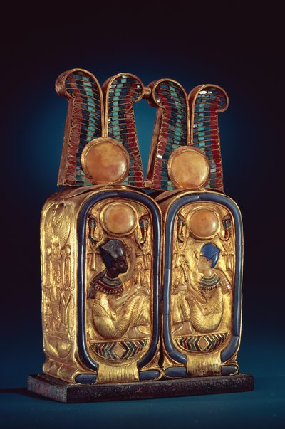 Boîte à onguents en forme de double cartouche royal, de la tombe de Toutankhamon, Nouvel Empire - Egyptian 18th Dynasty