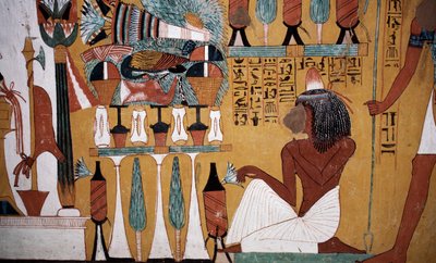 Peinture murale, tombe de Sennedjem, Vallée des Rois, Louxor, Thèbes (Site du patrimoine mondial de l