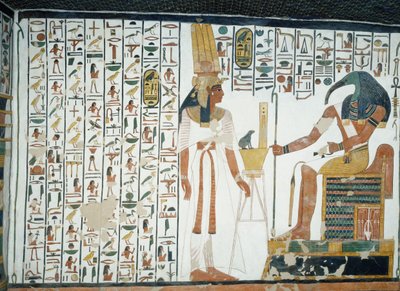 Chapitre 94 du Livre des Morts, Nefertari devant le dieu Thot - Egyptian 19th Dynasty