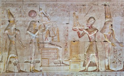 Relief coloré, temple de Séthi Ier, Abydos, Égypte - Egyptian 19th Dynasty