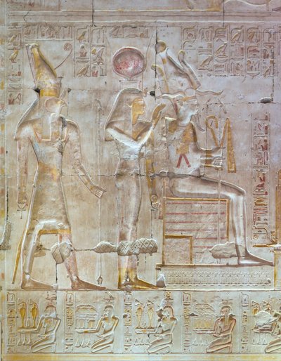 Relief coloré, temple de Séthi Ier, Abydos, Égypte - Egyptian 19th Dynasty