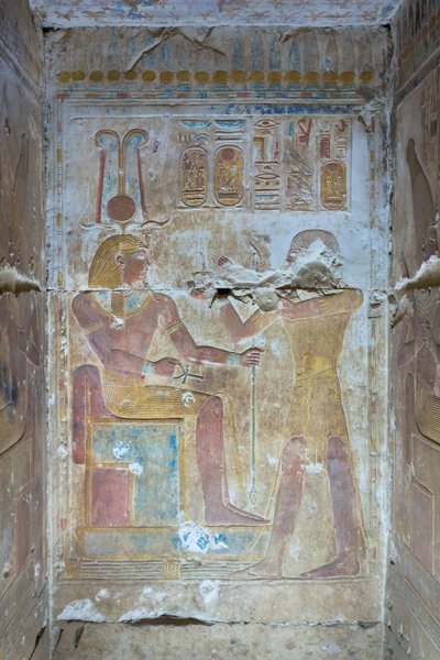 Relief coloré, temple de Séthi Ier, Abydos, Égypte - Egyptian 19th Dynasty