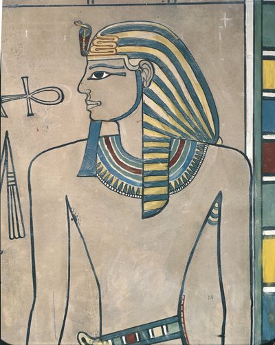 Égypte, Thèbes antique, Vallée des Rois, fresque du pharaon Aménophis III - Egyptian 19th Dynasty
