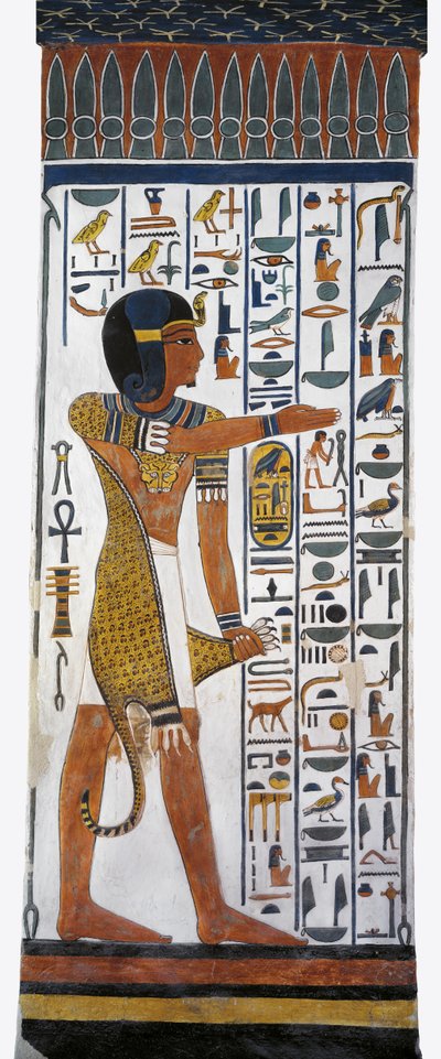 Égypte, Thèbes, Louxor, Vallée des Reines, Tombe de Néfertari, peinture murale du dieu Horus dans la chambre funéraire de la 19e dynastie - Egyptian 19th Dynasty