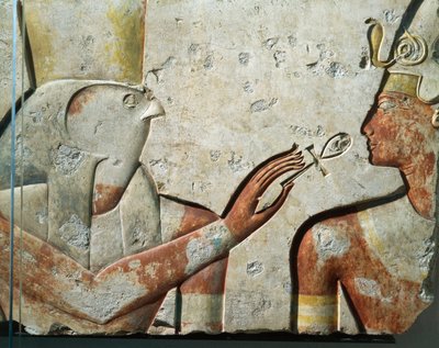 Dieu faucon Horus et Ramsès II lors de la cérémonie d