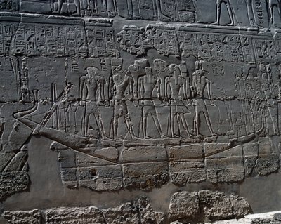 Bateau funéraire, détail des scènes d
