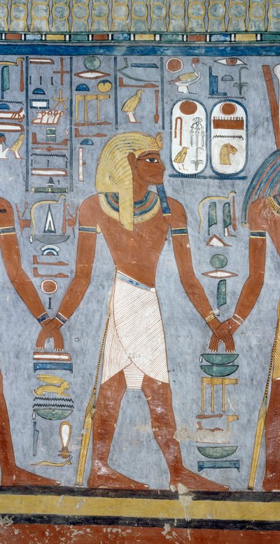 Figure masculine, détail des fresques dans la chambre funéraire de la Tombe de Ramsès I, Vallée des Rois, Louxor, Thèbes (Liste du patrimoine mondial de l