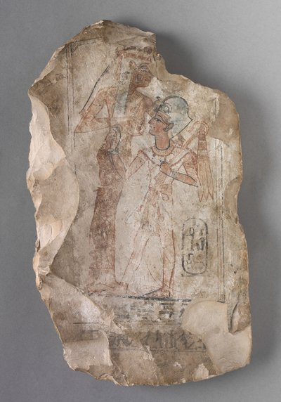 Ostracon : Ramsès II allaité par une déesse, vers 1279-1213 av. J.-C. - Egyptian 19th Dynasty