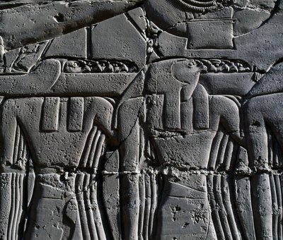 Prêtre portant un masque de faucon, détail d