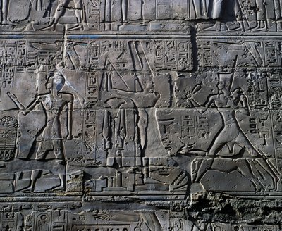 Reine Hatchepsout devant le dieu Amon, détail des scènes d