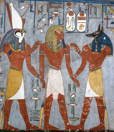 Ramsès I entre Horus et Anubis - Egyptian 19th Dynasty
