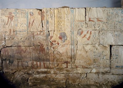 Relief de la tombe de Netcherouymes, important fonctionnaire de Ramsès II, Saqqara, règne de Ramsès II. Civilisation égyptienne, Nouvel Empire, Dynastie XIX - Egyptian 19th Dynasty