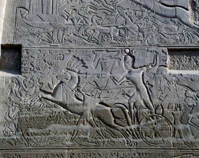 Campagnes de Séthi Ier en Syrie et en Palestine, relief, mur extérieur nord de la grande salle hypostyle, complexe du temple de Karnak (Liste du patrimoine mondial de l