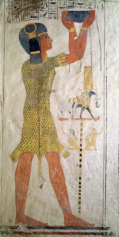 Un prêtre Inmutef faisant une offrande, de la tombe de Ramsès IX (r.1126-1108 av. J.-C.) Nouvel Empire - Egyptian 20th Dynasty