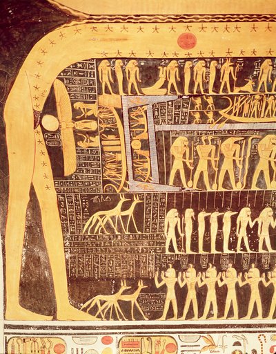 Détail du Livre du Jour du plafond de la chambre funéraire de la tombe de Ramsès VI (r.1143-1136 av. J.-C.) Nouvel Empire - Egyptian 20th Dynasty