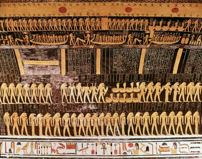 Détail du Livre du Jour du plafond de la chambre funéraire de la tombe de Ramsès VI (r.1143-1136 av. J.-C.) Nouvel Empire - Egyptian 20th Dynasty