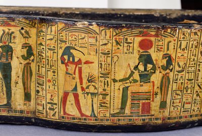 (détail) de la base extérieure du cercueil de la momie de Nesyamun, peut-être trouvé à Deir El-Bahri, Nouvel Empire, vers 1100 av. J.-C. - Egyptian 20th Dynasty