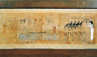 Papyrus Heruben, divinité sur le bateau solaire de Seth - Egyptian 20th Dynasty