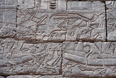 Les Peuples de la Mer, Bataille Navale de Ramsès III, Medinet Habu, 1195-64 av. J.-C. - Egyptian 20th Dynasty