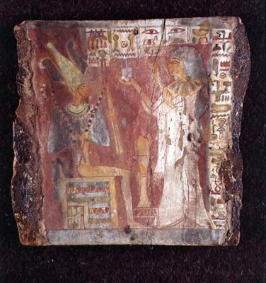 Intérieur du sarcophage de la chanteuse, Toarnemiherti, montrant la défunte offrant de l