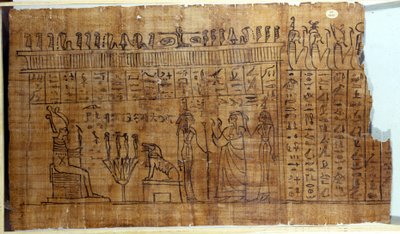 Le Livre des Morts : hiéroglyphe égyptien sur un papyrus de la 22ème dynastie. 9ème siècle av. J.-C. Turin, Musée égyptien - Egyptian 22nd Dynasty