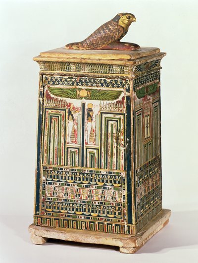 Boîte à canopes, de Saqqarah, Période Tardive (bois polychrome et doré) - Egyptian 26th Dynasty