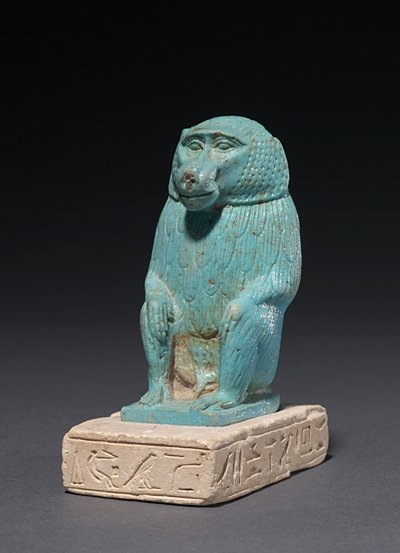 Babouin sur une base en calcaire, 380-30 av. J.-C. - Egyptian 30th Dynasty