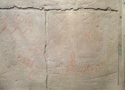 Relief représentant un voyage en bateau, du mastaba d