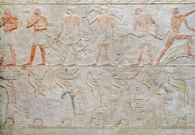 Relief représentant des personnes portant des offrandes de nourriture, de la Mastaba d